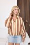 Striped Bomber Jacket Brown