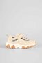 Girl's Beige Thick Sole Glittery Casual Sports Shoes Sneaker V-2026 - 2
