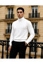 Men's Trend Winter Half-Throat White Knitwear Sweater