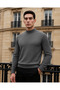 Men's Trend Winter Half-Throat A.Anthracite Knitwear Sweater - 2