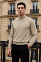 Men's Trend Winter Half-Throat Cream Knitwear Sweater - 5