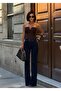 Women's Dark Blue High Waist Flare Bootcut Denim Trousers - 4