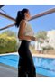 Black Tasseled Leather Skirt - 8