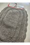 Oval 2-Piece Cotton Bath Mat Set Anthracite Gray - 3