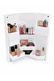 Foldable Makeup Organizer White – Multi-Compartment Makeup Organizer Cosmetic Organizer Stand