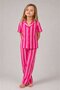 Girl's Striped Nightgown Pink Pajama Set - 3