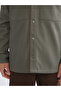 Khaki Comfortable Fit Men's Shirt Jacket - 3