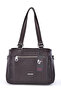 Women's Multi-Compartment Brown Leather Shoulder Bag - 2