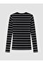 Lcw Everyday Black Crew Neck Striped Women's Bodysuit - 3