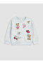 Gray Printed Girls' Thick Tracksuit Set - 2