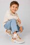 Unisex Kids Beige Sports Shoes Velcro Thick Soled Casual Sneaker Walking Shoes