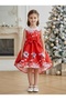 D'daniela - Girls Christmas New Year Printed Santa Dress - Multicolor - 2Y to 10Y - 2