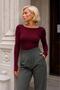 Women's Finger Detail Princess Collar Long Sleeve Bodysuit