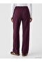 Plum Decorative Stitched Women's Sweatpants - 4