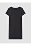 Alita City Lcw Dream Anthracite Combed Cotton Plain Short Sleeve Women's Nightgown with a Difference - 6