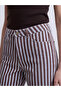 Esvab • Modern & Distinctive Striped Cropped Spanish Flare Women's Jean Pants - 4