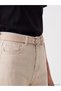Lcw Everyday Beige Wideleg Women's Jean Pants with Belt - 3