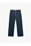 Buttoned Regular Waist Straight Leg Denim Trousers with Pockets - Straight Fit Jeans - 6