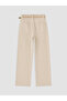 Lcw Everyday Beige Wideleg Women's Jean Pants with Belt - 6