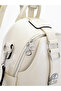 Women's Cream Faux Leather Backpack with Multiple Compartments for Daily Use and Shoulder Strap - 4