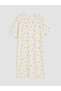 Lcw Dream Ecru Crew Neck Printed Maternity Nightgown - 5