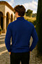 Men's Basic Premium Comfort Long Navy Blue Sweater - 3