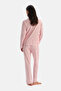 Light Pink Shawl Patterned Shirt Pants Set - 2
