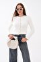 Women's Button Closure Bearded Knitwear Knitted Cardigan 265038 - 3