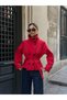 Women's Seasonal Jacket with Stand Collar, Buttons and Tie Detail, New Season Trench Coat - 7