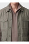 Southblue Khaki Regular Fit Shirt Collar Suede Men's Jacket - 4