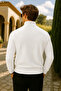 Men's Basic Premium Comfort Long White Sweater - 3