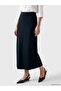 Lcw Grace Navy Blue Elastic Waist Modal Textured Flared Skirt - 2