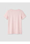 Lcw Dream Pink Crew Neck Printed Women's Capri Pajamas Set - 8