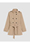 Lcw Everyday Beige High Collar Belted Women's Trench Coat - 6