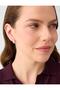 Gold Color Drop Model Curved Elegant Stone Earrings - 3