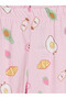 Lcw Kids Pink Crew Neck Printed Girls Pajama Set - 7