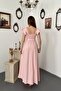 Pink belted ruffled long dress - 4