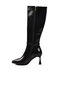 Black Thin Heeled Zippered Women's Boots 9652013