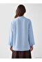 Lcw Modest Blue Crochet Collar Oversize Blouse - 4