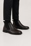 Genuine Leather Casual Rubber Detailed Men's Boots Brown