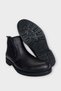 Men's Non-Slip Rubber Sole Elastic Zippered Genuine Leather Boots Black - 6