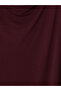 Alita City with a Difference in Color, Lcw Curve Burgundy Plain Draped Collar Short Sleeve Women's Blouse - 4