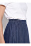 Lcw Grace Black Flared Jean Skirt with Elastic Waist - 3