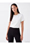Lcw Everyday White Crew Neck Beaded Embroidered Blouse