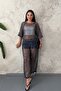 Navy Blue Sequin Suit