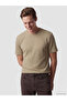 Southblue Beige Crew Neck Ribbed Men's T-Shirt