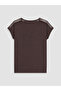 Lcw Dream Brown V-Neck Tulle Detailed Women's Pajama Set - 7