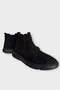 Men's Non-Slip Rubber Sole Elastic Zippered Genuine Leather Boots Black - 2