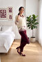 Shirt Collar Floral Pattern Sweater-Pants Women's Knitwear Set - 3