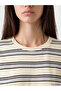 Two Mt Shop Quality Xside Yellow Combed Cotton Striped Oversize Long Sleeve Women's T-Shirt - 4